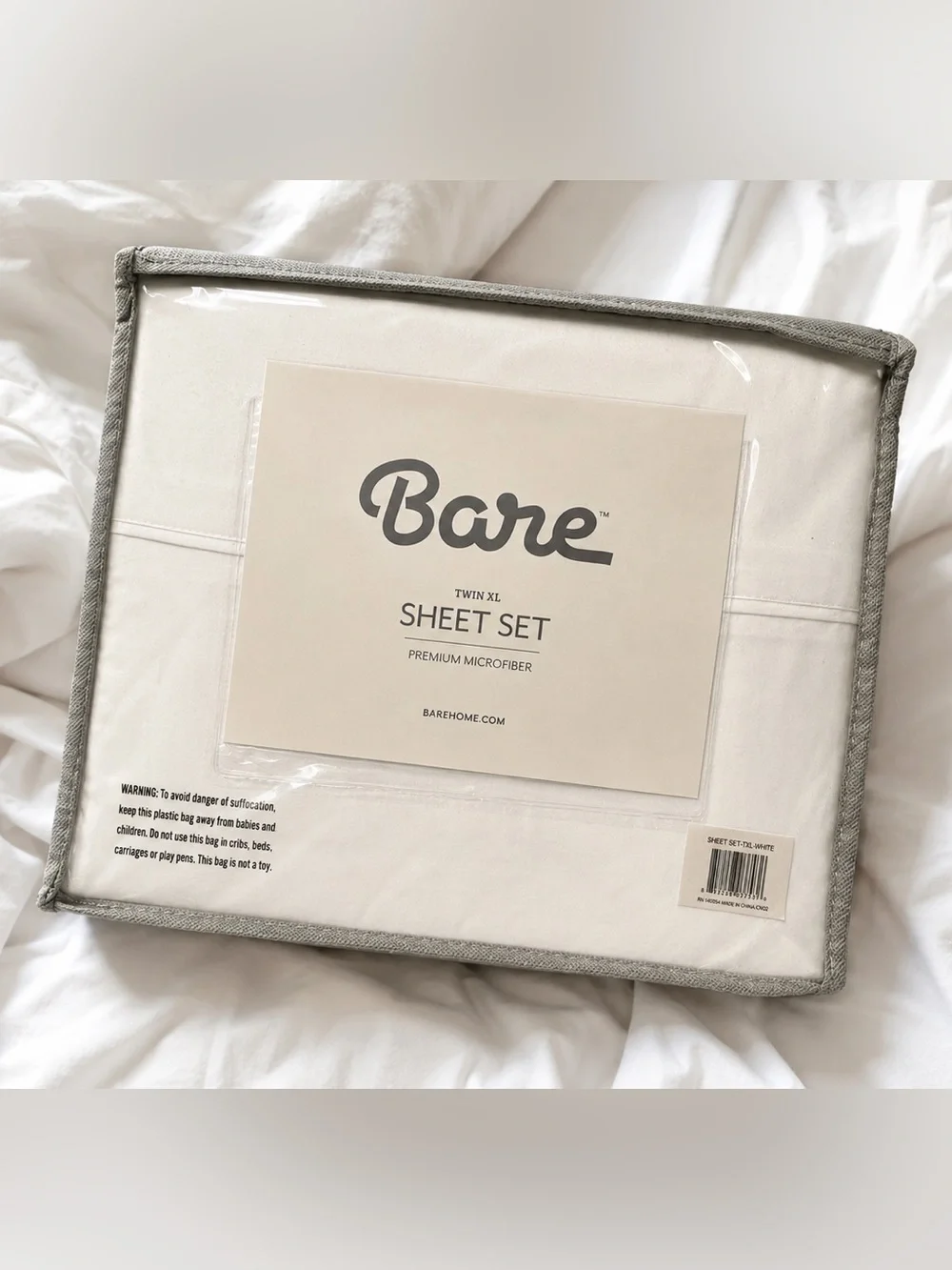 Bare Home Twin XL White Premium Microfiber Sheet Set